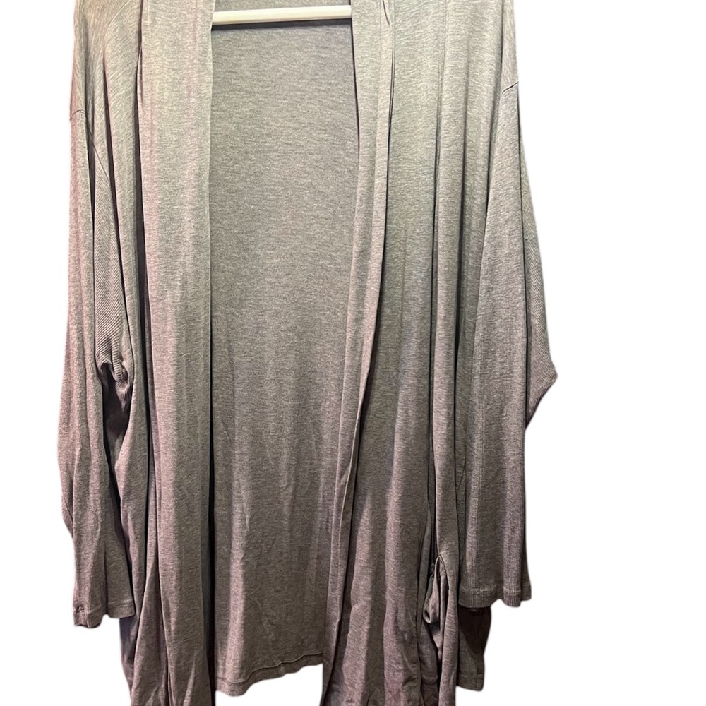Jones New York Light Gray Open Cardigan